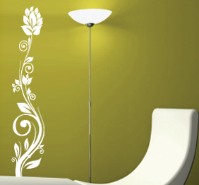 מדבקת קיר - פריחת מעוטרת לגובה