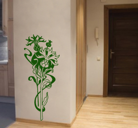 מדבקת קיר - פריחת הרימון לגובה