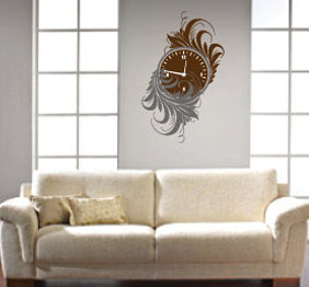 מדבקת קיר - שעון קיר מעוטר