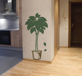 מדבקת קיר - עץ ננסי בעציץ