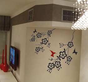 מדבקת קיר - מעוף הצופיות