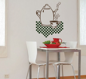 מדבקת קיר - הפסקת תה / קפה