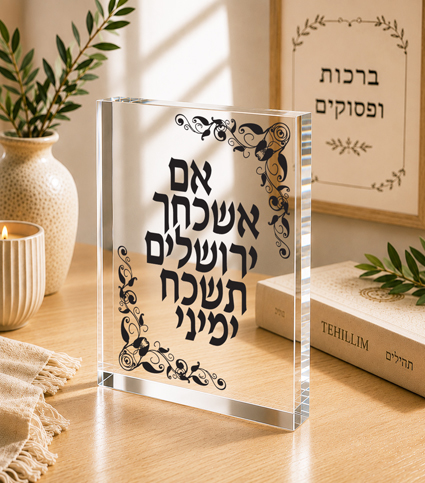 בלוק אקרילי אם אשכחך ירושלים | אוריון עיצובים