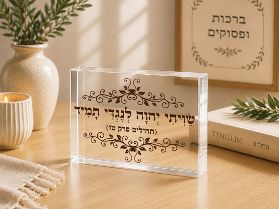 בלוק אקרילי שויתי ה' לנגדי תמיד | אוריון עיצובים